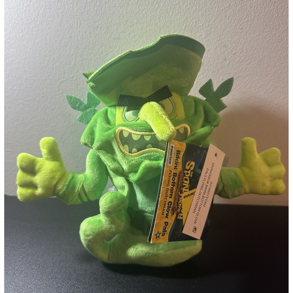 SpongeBob SquarePants Movie Bikini Bottom Glow Pals 8" Flying Dutchman Plush New